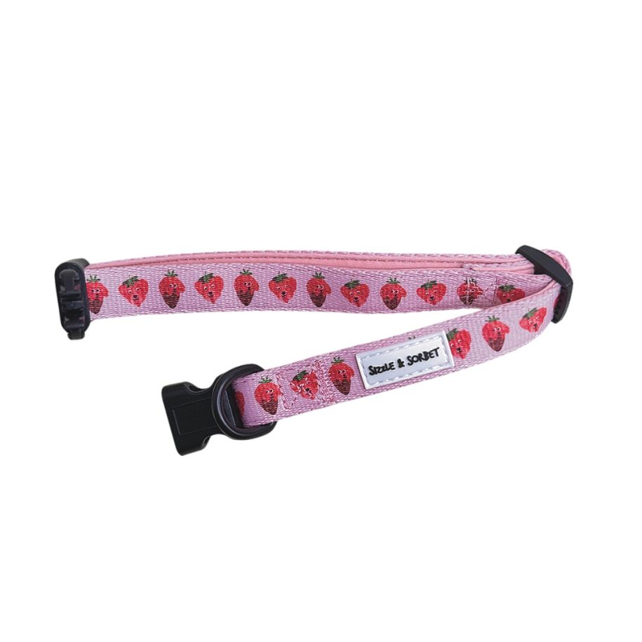 Strawberry Adjustable Dog Collar