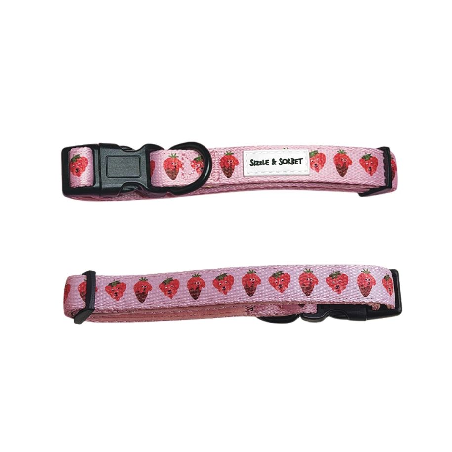 Strawberry Adjustable Dog Collar