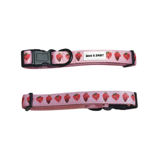 Strawberry Adjustable Dog Collar